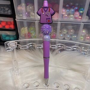 Purple Nurse Beaded Pen